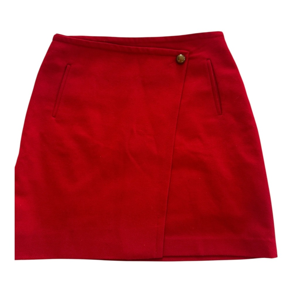 Talbots Red Wool Blend Short Skirt Womens 12 Preppy Mod Capsule - Picture 4 of 7